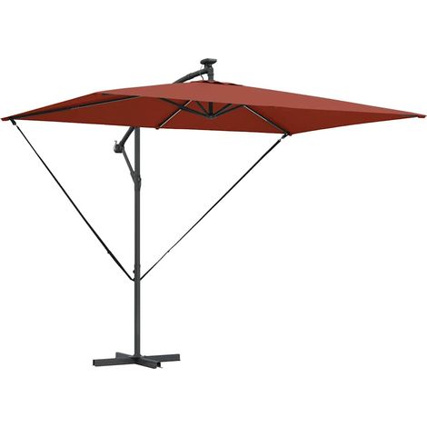 Parasol Terre cuite 294 x 200 x 270 cm Polyester et Aluminium
