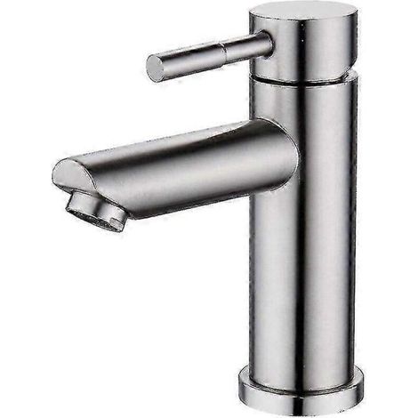 Robinet mitigeur pour lavabo, eau froide, durable, en cuivre chromé, avec aérateur à cartouche céramique, facile à nettoyer (1/5)