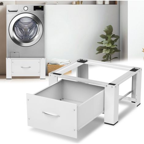 Jopassy Base per lavatrice con cassetto bianca – Supporto per lavatrice – 62,5x54,5x32,5 cm – Acciaio (1/5)