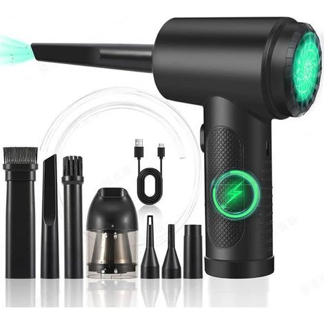 Neuer, kabellos per USB betriebener Autostaubsauger mit hoher Saugleistung und Tastatur-Bläserfunktion. Doppelfunktion: Saugen/Bläsen – Modell C19. (1/5)