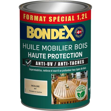 Huile mobilier incolore - BONDEX - 441376 - Mat - 1,2 L