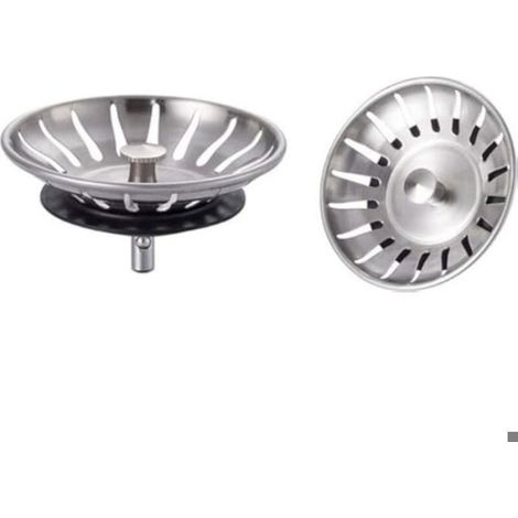Bouchon Evier - Inox SUS304 - Filtre Universel 78 mm - Pour Évier Cuisine - Lot de 2 (1/4)