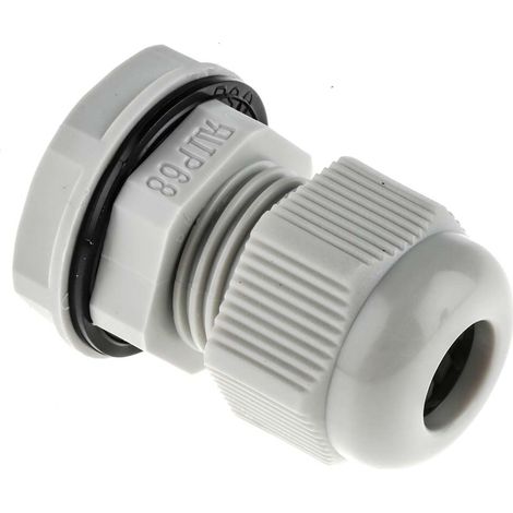 Presse-étoupe PG9 en Nylon 66 pour câble de 4mm à 8mm, avec contre-écrous, IP68 ( Prix pour Paquet de 10 ) (1/3)
