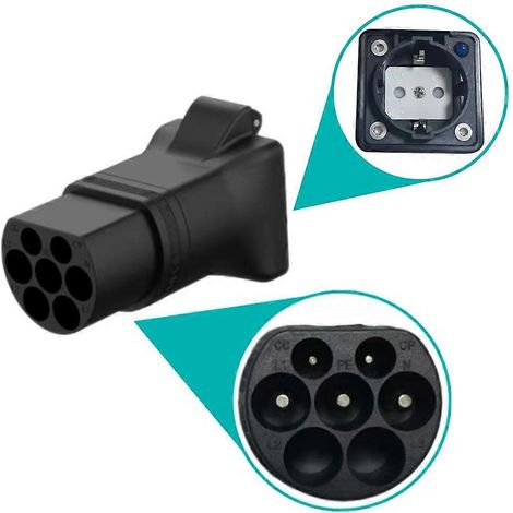 Chargeur portable GBT V2L pour véhicules électriques, conversion vers prise Schuko, avec LED, pour le camping, prise européenne 220 V. (1/5)