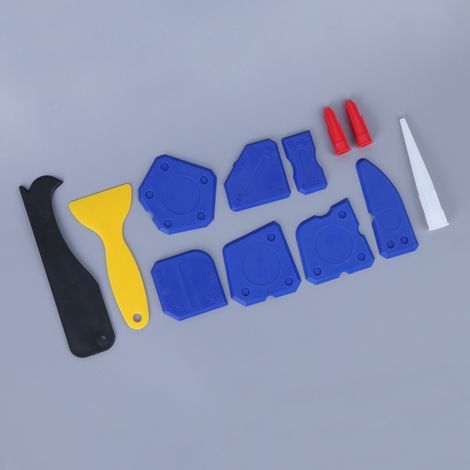 Kit 12 pièces spatule silicone mastic plastique lissage joints outil étanchéité vitrage finition moulure calfeutrage (1/5)
