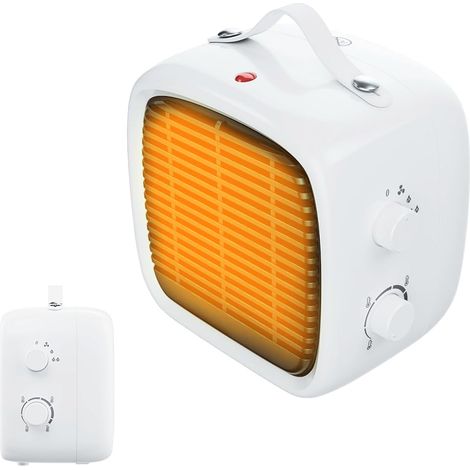 Mini chauffage électrique portable, radiateur ventilateur céramique PTC, 3 niveaux de puissance, chauffage soufflant d'appoint pour chambre