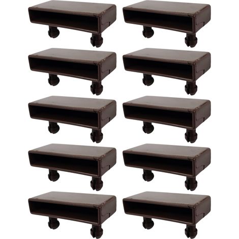 10x Embout Support Latte Simple 53 x 8 mm Plastique pour sommier Cadre métal Embout lit Meuble Fixation Clips Tenon, Marron foncé (1/5)