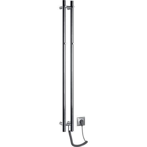 Radiateur sèche-serviettes électrique PAPINADO, 109x1200mm, 40W, chromé (1/4)