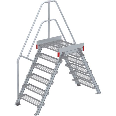 Euroline 512 Überstieg 60° 800mm Stufenbreite 2x6 Stufen Stahl Gitterrost