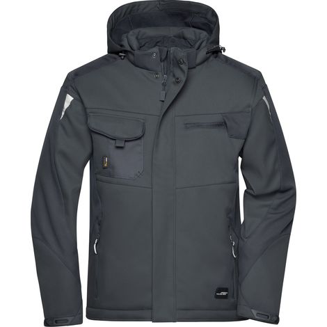 James & Nicholson Professionelle Softshelljacke mit Innenfutter JN824 Gr. S black/black (1/4)