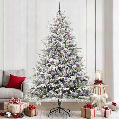 vidaXL Künstlicher vorbeleuchteter Weihnachtsbaum mit Kugelset Grün (1/5)