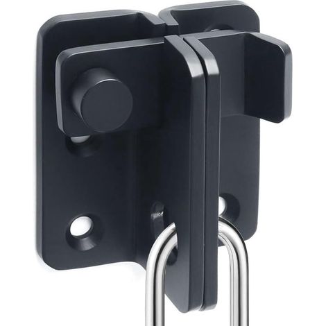 Acier Inoxydable Loquet Coulissante Serrure Volet Loquet Porte Verrou Portail pour abri de jardin, salle de bain, garage, fenêtre, ouverture à gauche Ouverture gauche Noir L (1/5)