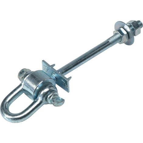 Wickey Schaukelhaken Safety Type D+ geprüft nach EN 71-1 und EN 71-8, Mit zwei Muttern und Zwischenscheibe zu befestigen, Extrem witterungsbeständig, Für Balken bis 15 cm