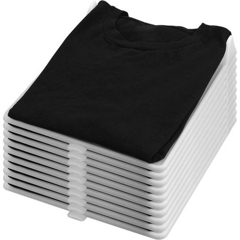 Lot de 10 organisateurs vêtements placard plateaux pliables empilables, rangement t-shirts (1/4)
