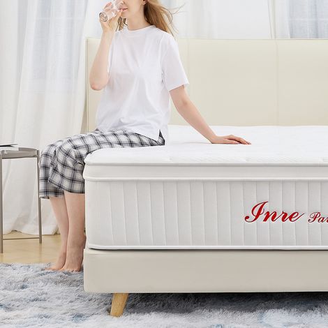 Materasso 140x200 cm INRE Memory foam molto spesso 30 cm, reversibile Supporto perfetto, anallergico
