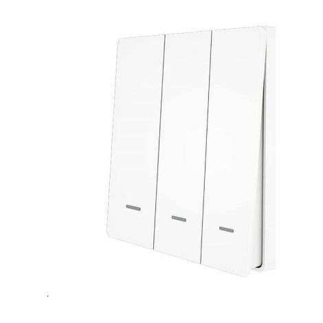 Telecomando Interruttore RF 3 Tasti, RF 433MHz, TUYA, Smart Life, 3V Con Pile CR2032, 86X86X16mm, IP20, SH4493
