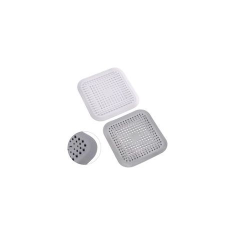 Set di 2 pezzi in silicone per raccogliere i capelli sotto la doccia con ventosa, protezione per lo schermo e filtro universale per capelli (bianco + grigio) - Crezuo