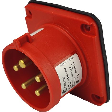 Phasenschalter-Einschubstecker, gerade, 5-polig, 16 A, 400 V, Schutzart IP44, 75 x 75 mm (1/5)