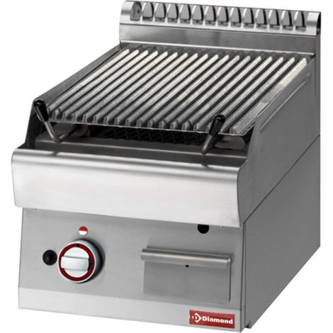 Grill pierre de lave 1 / 2 module grille en fonte - Diamond (1/3)
