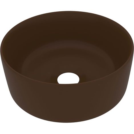 Lavabo rond de luxe Marron foncé mat 40x15 cm Céramique