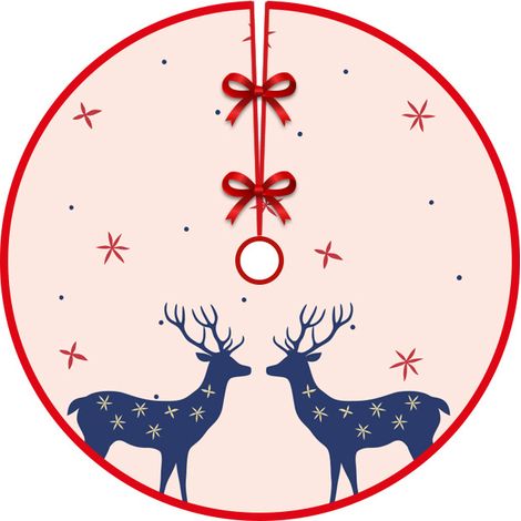 Jupe de sapin de Noël, 2 pièces de tapis de sapin de Noël de 90 cm de diamètre, décoration de sapin de Noël, décoration de la maison (1/5)