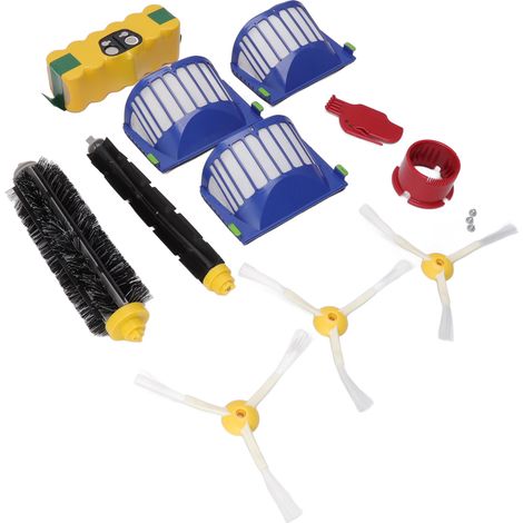 Ersatzakku (14,4 V, 3500 mAh NiMH) für Roomba: Hauptbürste, Seitenbürste und Filter. (1/5)