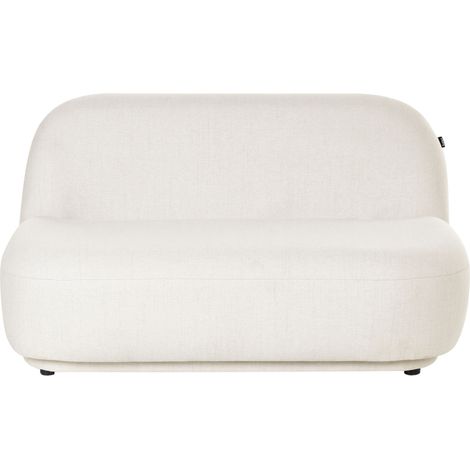 2 Seater Sofa Loveseat Off-White Fabric Contemporary Retro Design Low Back Modern Minimalist LOVBERG (1/5)