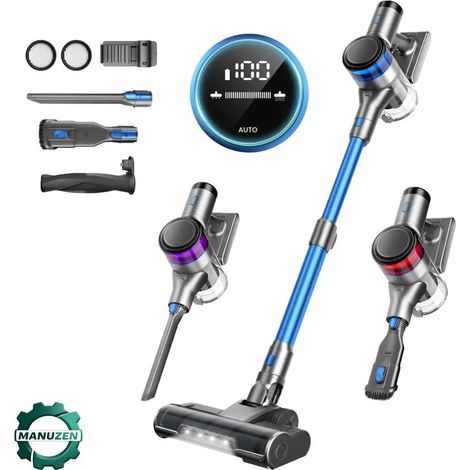 Manuzen Aspirateur Sans Fil Puissant 70KPa, Bac 1L