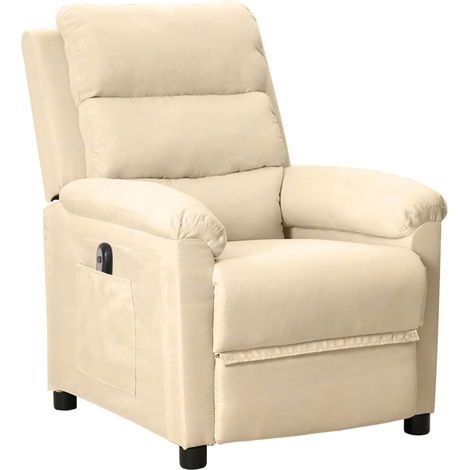 Maison Exclusive - Poltrona Elettrica Reclinabile Crema in Tessuto