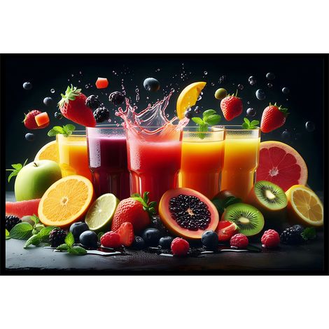 Affiche encadrée fruits rouges en éclaboussure (1/5)