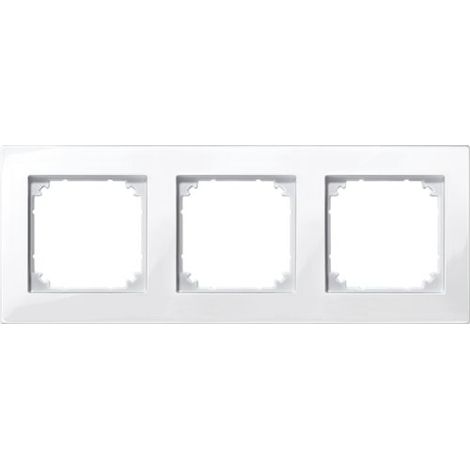 MERTEN 515319 CADRE TRIPLE M-PLAN BLANC POLAIRE BRILLANT