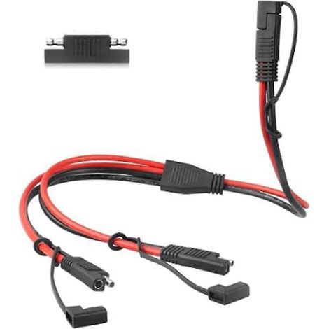 Câble répartiteur en Y SAE 14 AWG, rallonge d'alimentation CC automobile SAE 1 vers 2 avec adaptateur d'inversion de polarité (1/5)