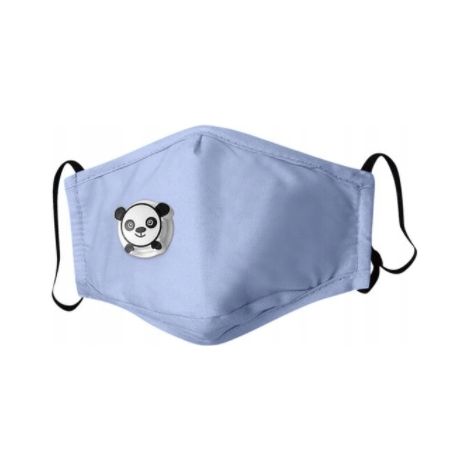 Für Kinder: Blaue Panda Maske + 3x PM 2.5 Filter