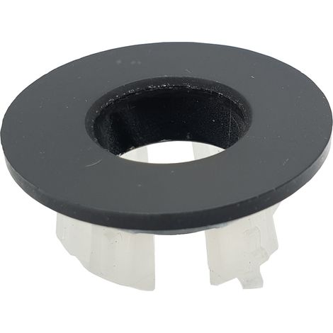 Tapa de rebosadero de latón para lavabo, negra (1/2)