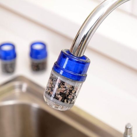 Cartouche filtrante charbon actif x4 - Filtre eau robinet cuisine - Purificateur durable efficace (1/4)