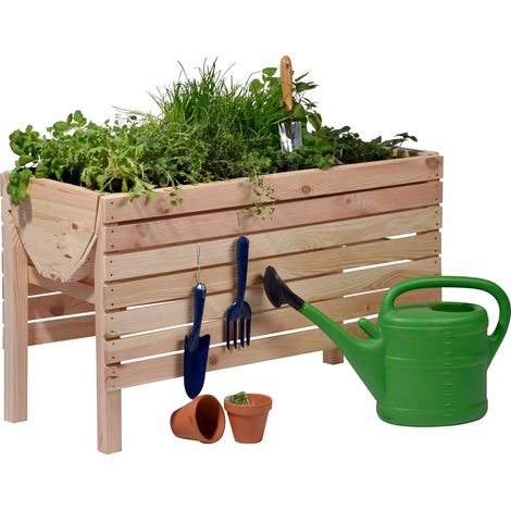 dobar - 58196e, Aiuola rialzata Decorativa da Esterni, in Legno di Pino, 100 x 45 x 60 cm (1/5)