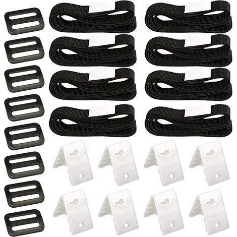 Kit de Fixation pour Bâche Solaire de Piscine, Sangles de Fixation et Pinces et Boucles, Kit de Sangles de Couverture Solaire pour Piscine Universelles,pour Bâche de Piscine Bâche de Piscine(8pcs) (1/5)