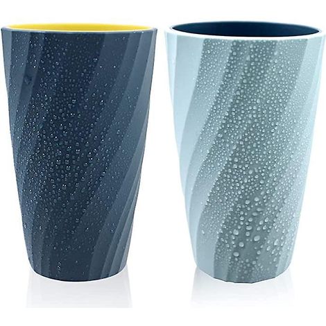 lot De 2 Gobelets De Salle De Bain Incassables, Doux Et Durables, Gobelet De Salle De Bain Pour Brosse Dents (bleu Clair Et Bleu Fonc) (1/5)