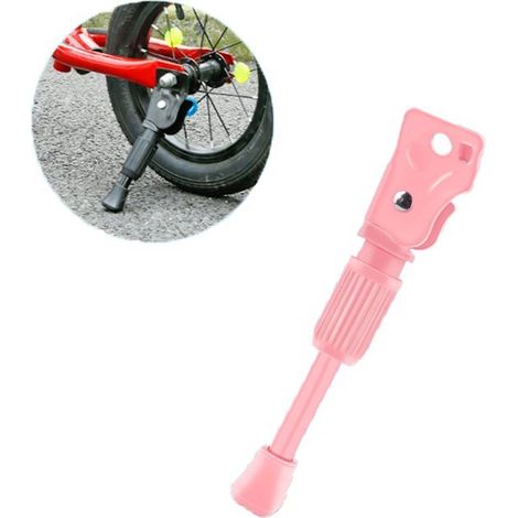 Béquille latérale pour vélo enfant 12 pouces, support simple pour vélo, vélo électrique, vélo de ville et VTT, facile à installer, rose (1/5)