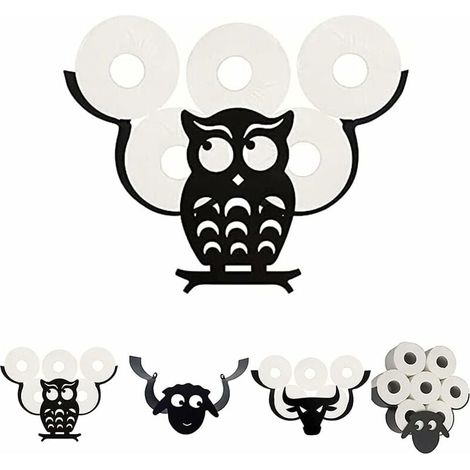 Toilettenpapierhalter mit Tiermotiv, niedlicher Toilettenpapierhalter mit Tiermotiv, Wandhalterung, Toilettenpapierhalter für Schlafzimmer, Küche, Badezimmer, Zubehör, Eule