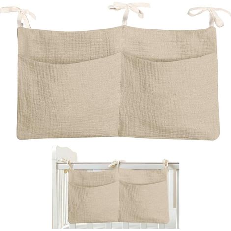 2 Pièces Organiseur De Lit Suspendu Pour Bébé, Pochette De Rangement Pour Berceau, Organisateur De Berceau Avec 2 Poches, Pour Stocker Des Vêtements, Des Couches, Jouets