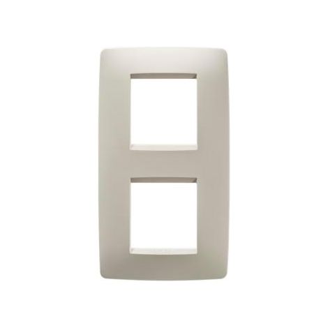 PLAQUE ONE INT. 2+2P V.E. 71 IVOIRE GEWISS GW16124TI