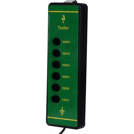 Testeur de tension pour clôture électrique 6 voyants jusqu'à 6000V, détecteur de défauts pour enclos animaux et fermes (1/5)