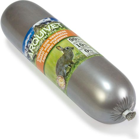 ARQUIVET Salsicce di coniglio con Verdure - alimento umido per cani - coniglio con ortaggi - 500 g (1/5)