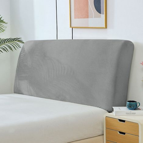 Housse De Tete De Lit, Extensible Housse Tête De Lit De Protection Anti-poussière, Couverture De Tête De Lit pour Chambre De Chevet Protecteurs Décoratifs - Gris Clair 200-220CM