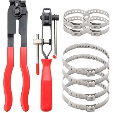 Collier De Serrage, 2 Pinces Pinces Collier Cardan Et Pince Colliers Bandes À Sertir Avec L’offre De 8 Pcs De Collier - Différents Dccessoires (1/4)