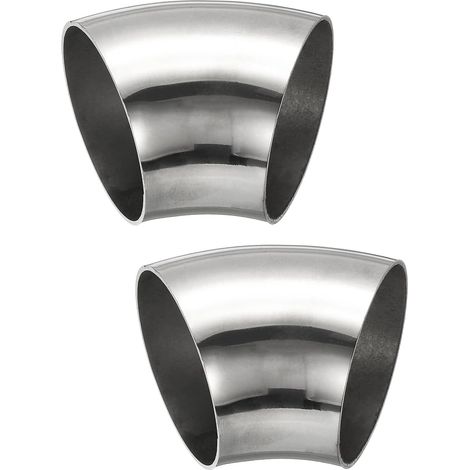 2pcs Coude À 45 Degrés Mandriné, 60mm OD Acier Coude D'échappement Connecteur De Tuyauterie D'échappement 304 Acier Inoxydable Pour Tuyau D'échappement Main Courante HVAC (1/5)