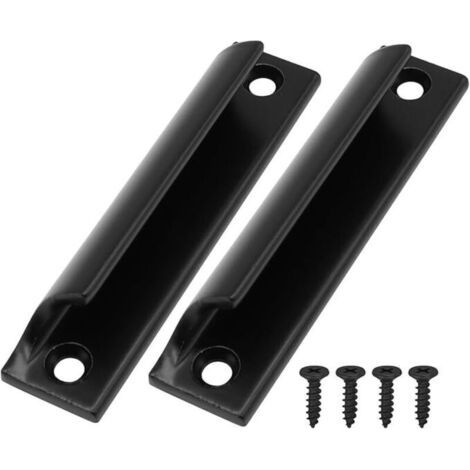 2 Pièces Poignée de Porte Coulissante, Aluminium Poignée Meuble, Poignee de Meuble Cuisine Noir, Disponible pour Portes de Balcon, Portes Coulissantes, Tiroirs (1/5)
