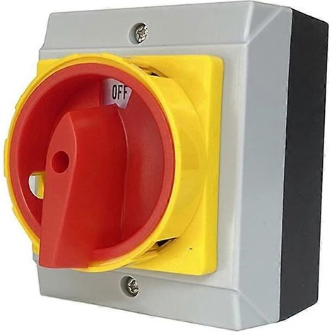 Interrupteur sectionneur rotatif à verrouillage par cadenas fixe avec boîtier étanche 32 A triphasé 2 positions marche/arrêt (1/5)