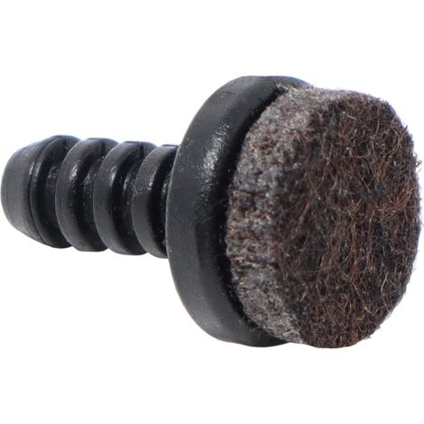 Adsamm® / 16 x puntali alettati a incastro con feltro/neri/Ø 5-6 mm/tondi/piedini in polietilene con feltro per gambe di mobili in tubolare/puntali protettivi per arredi (1/3)